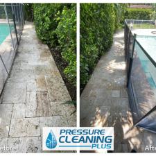 Travertine Pool Deck Cleaning in Miami, FL